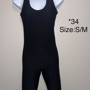 Kids Black Textured One-Piece Romper